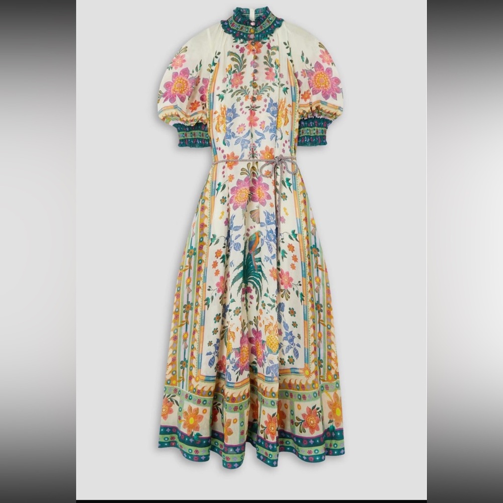 Zimmermann Floral Maxi Dress with Puff Sleeves | Ginger Swing floral dress